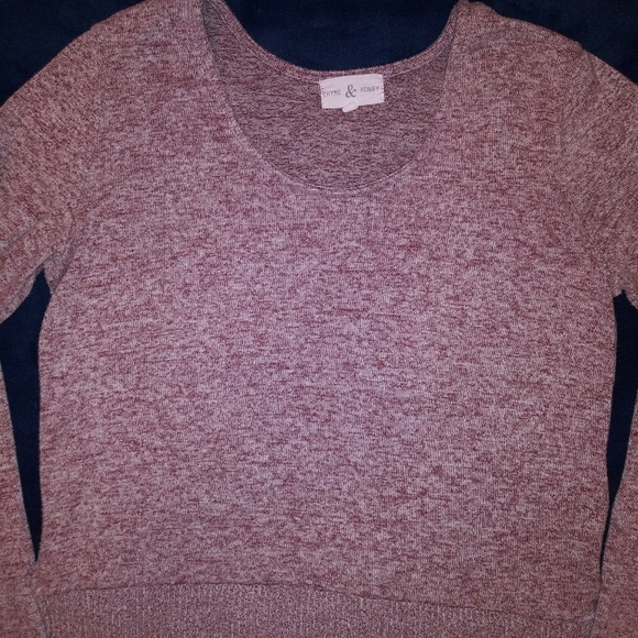 Thyme & Honey Red Grey High Low Hem Sweater 3/4 Sleeves Small - Picture 7 of 11